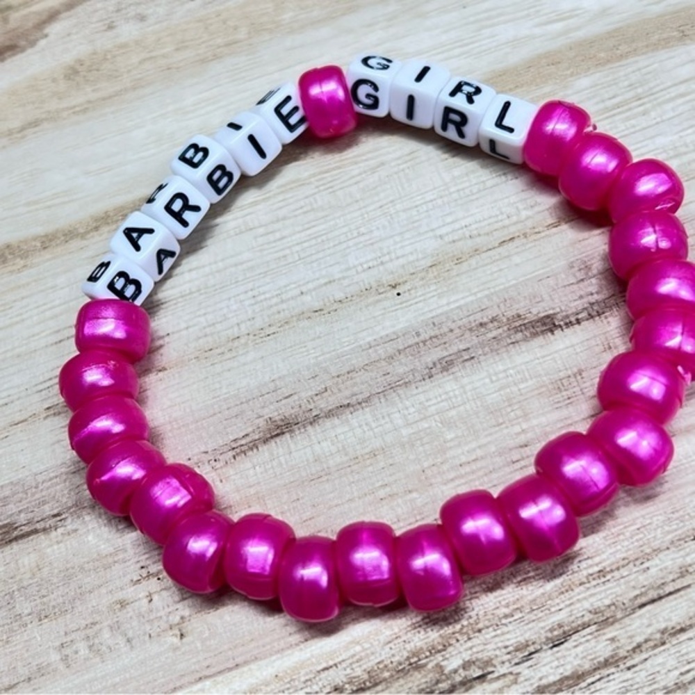 Handcrafted Pink Barbie Girl Beaded Bracelet